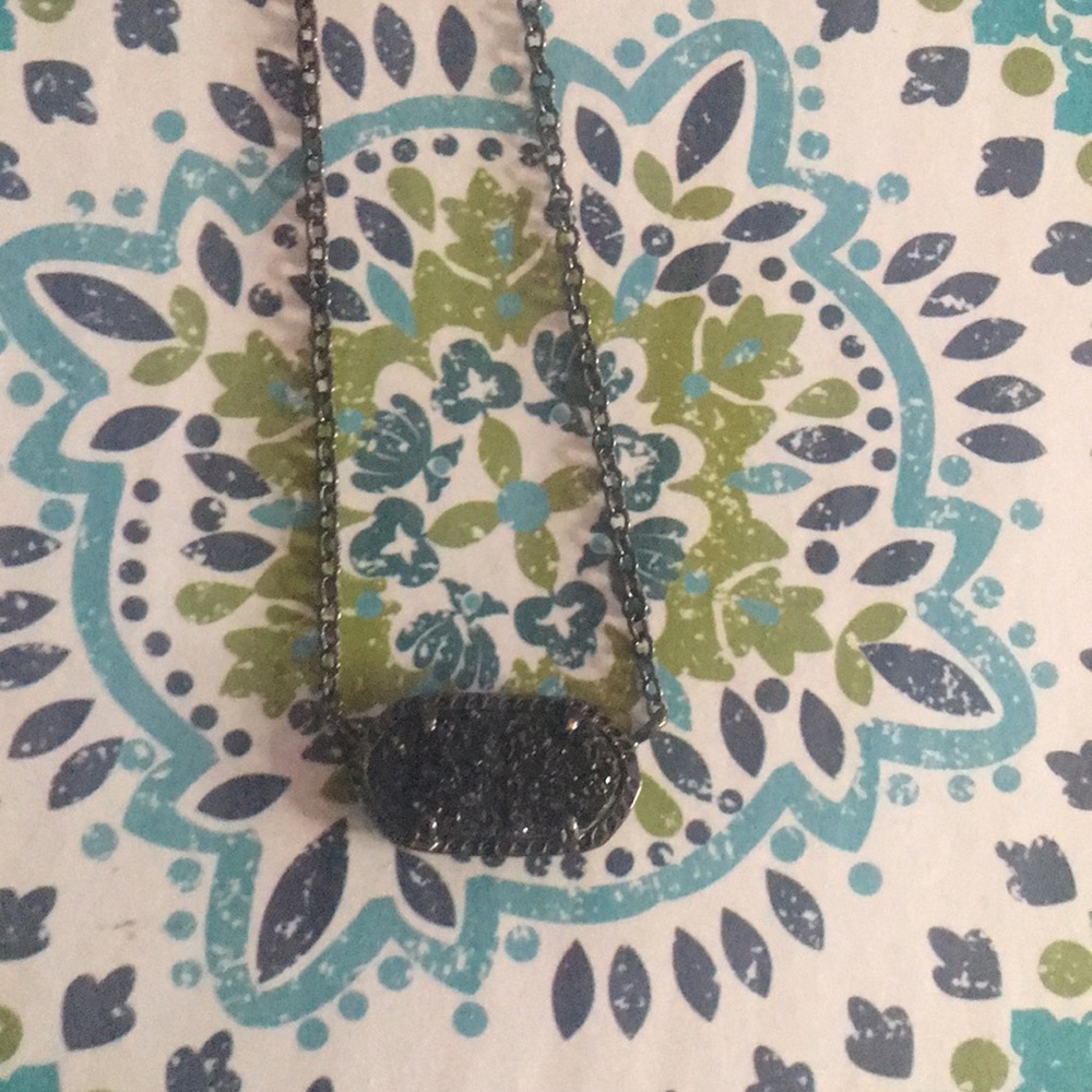 Kendra Scott Black druzy necklace